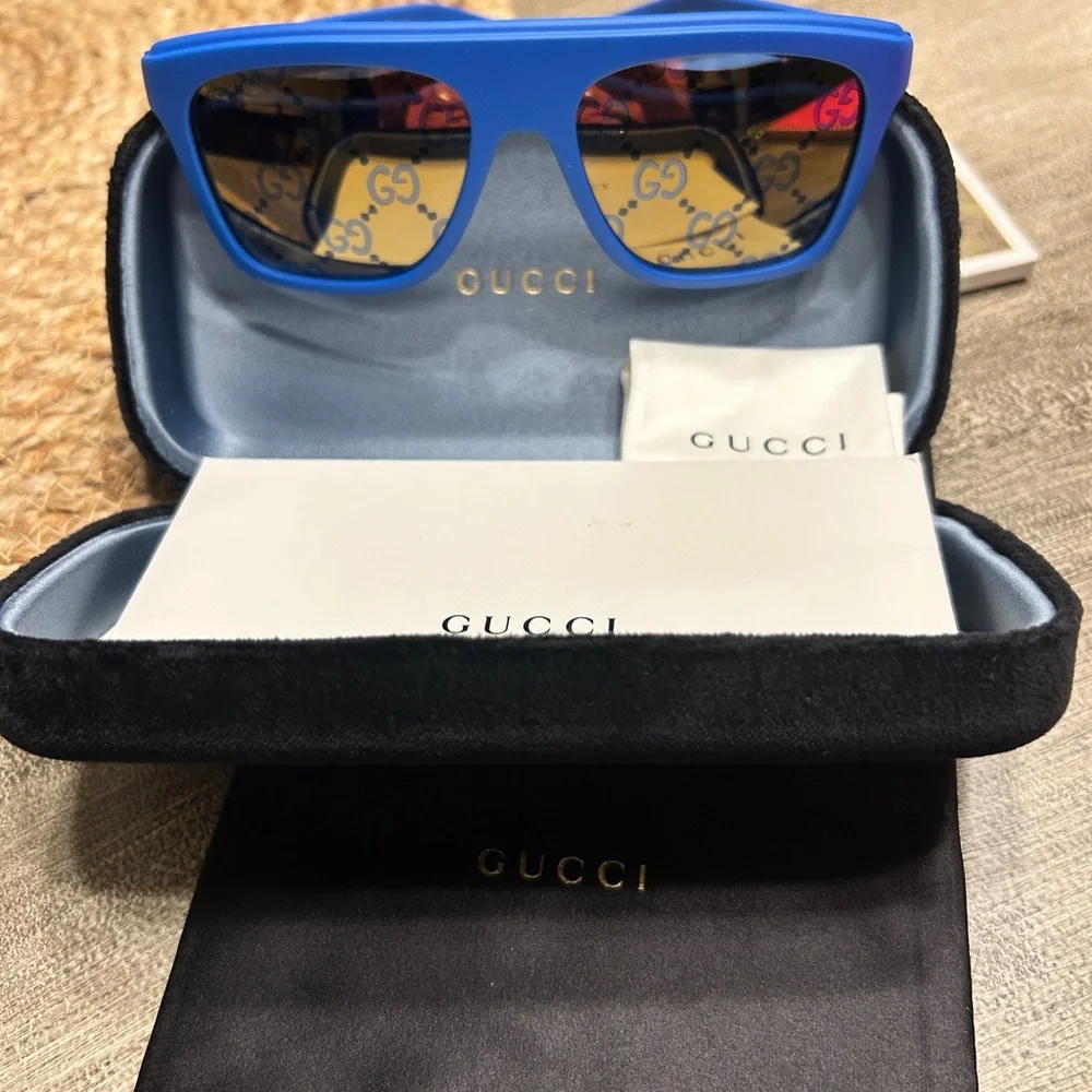 221. Gucci Bold Blue Sunglasses